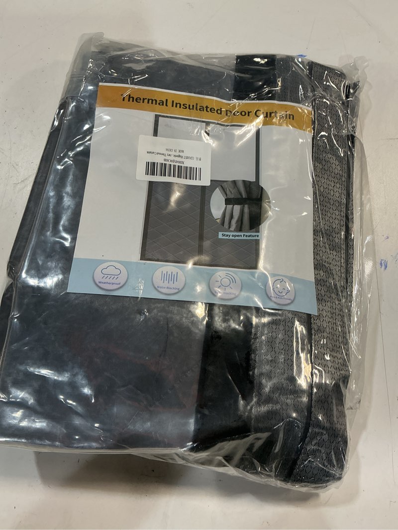 Condition photo showing New/Like New for LIAMST Magnetic Thermal Insulated Door Curtain, Fits Door Size 32" x 80", Center Opening, Durable Oxford Cloth&Thicken Polyester Fiber, Weighted Bottom,Temporary Thermal Curtains Gray Fit Door Size To 32''X80''