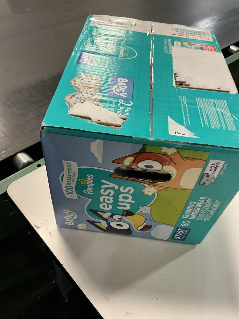 Condition photo showing New/Like New for Pampers Training Pants - Easy Ups Boys & Girls Bluey - Size 5T-6T, 80 Count, Children's Potty Underwear (Packaging May Vary) 5T-6T 80