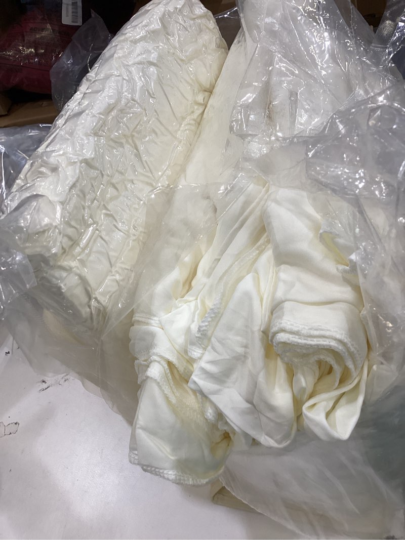 Condition photo showing Good Condition for 30x10ft ivory backdrop curtains for wedding parties, wrinkle free photo backdrop curtains for wedding birthday party baby shower, fabric drape with rod pockets 5ft x 10ft, 6 panels ivory 5'(w) x 10'(h), 6 panels