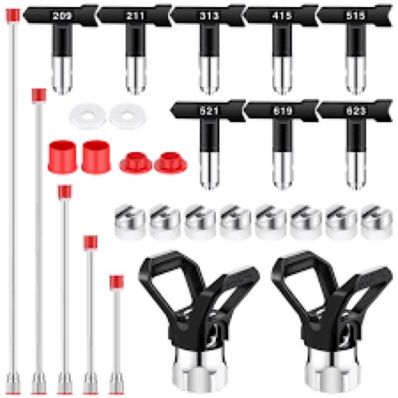 Lanties 15 Pcs Airless Paint Sprayer Accessories Included 8 Pcs Reversible Airless Sprayer Tips, 2 P