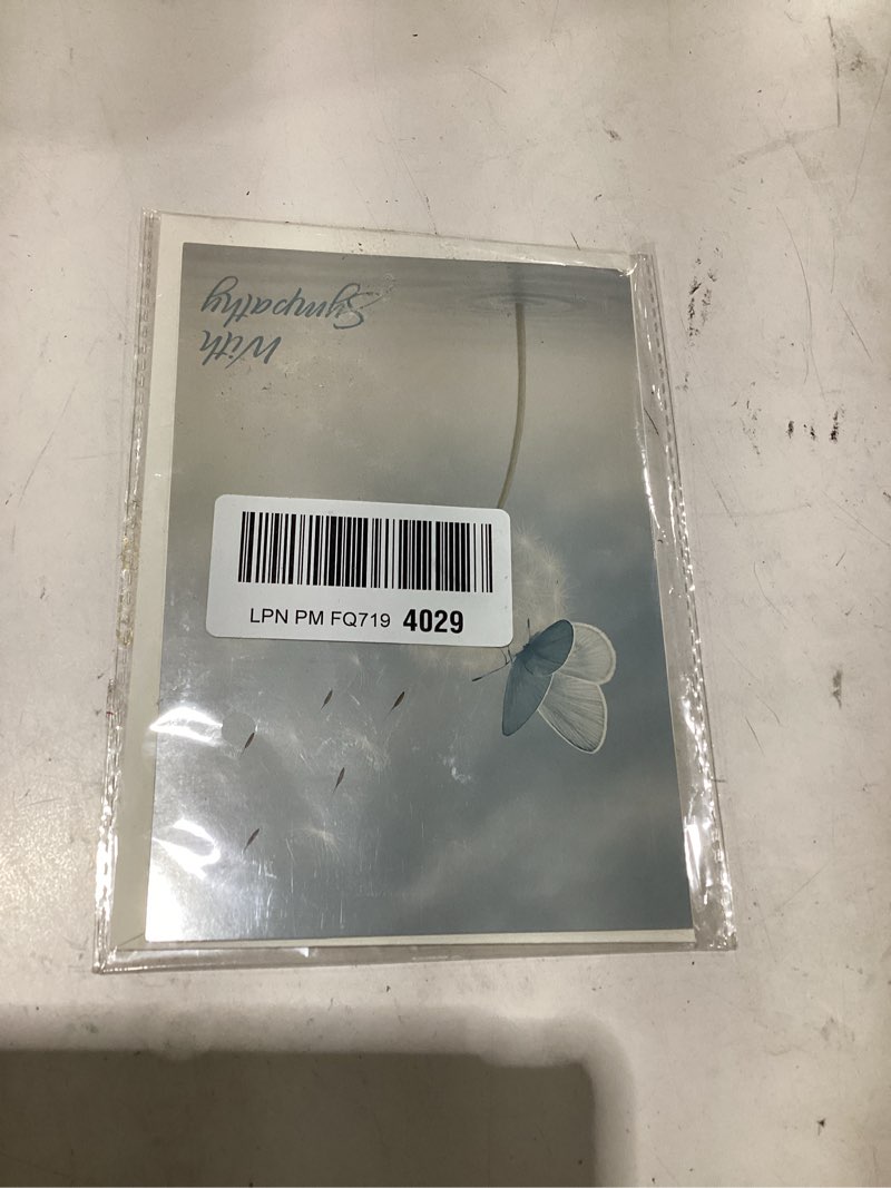Condition photo showing Good Condition for cheerin sympathy card with envelope - bereavement card for loss of loved one - dandelion theme condolences cards for funeral or memorial 5x7 inch