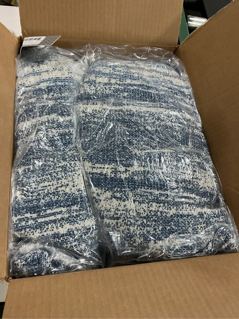 Condition photo showing New/Like New for Riverbrook Home Zippered Cushion Cover Pillow with Removable Feather Filler, Zeller Indigo - Blue, 20 x 20-Inch Zippered Pillow Cover with Feather Insert 20x20-Inch Blue