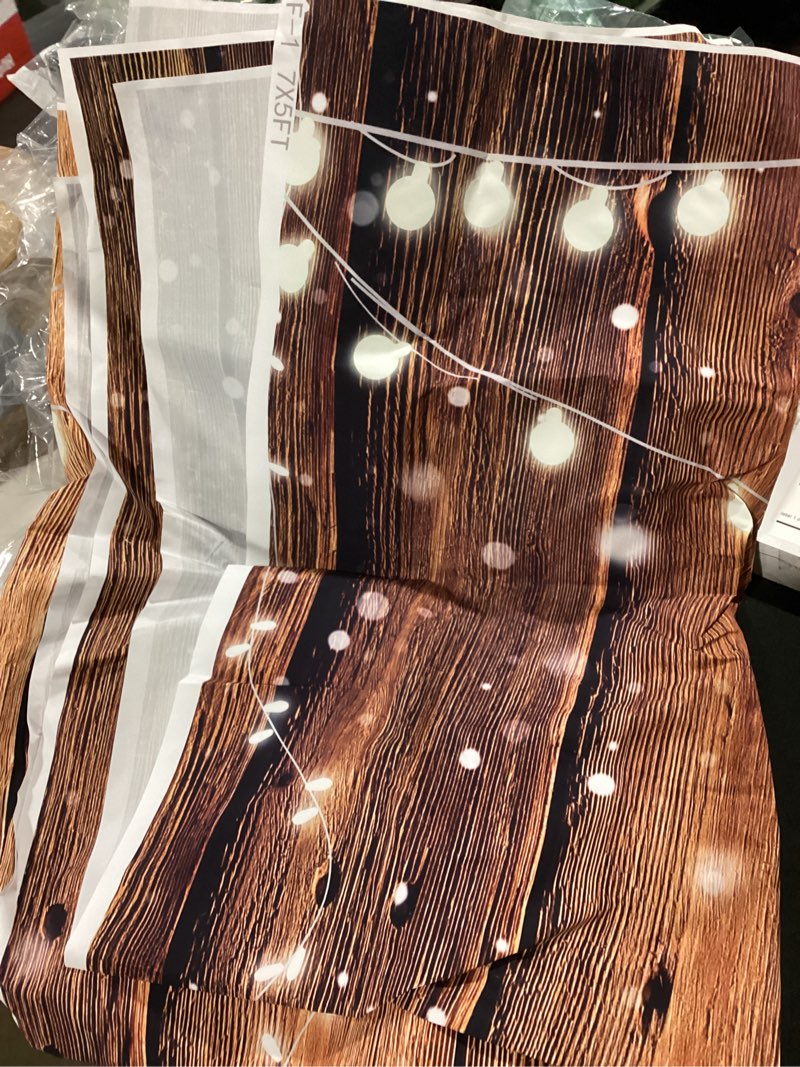 Condition photo showing Good Condition for 7x5ft brown wood backdrop rustic photo backdrop country wooden background birthday wedding western party decoration f1