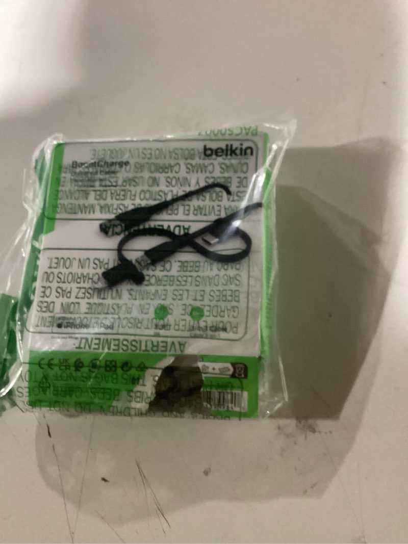 Condition photo showing Good Condition for Belkin 3-in-1 Universal USB-A Cable - USB-C Cable, Lightning Cable, Micro-USB Charging Cable - Charging Cord Boost Charge Charger Designed for Apple iPhones & iPads, Galaxy, Tablet, Smartphone - Black