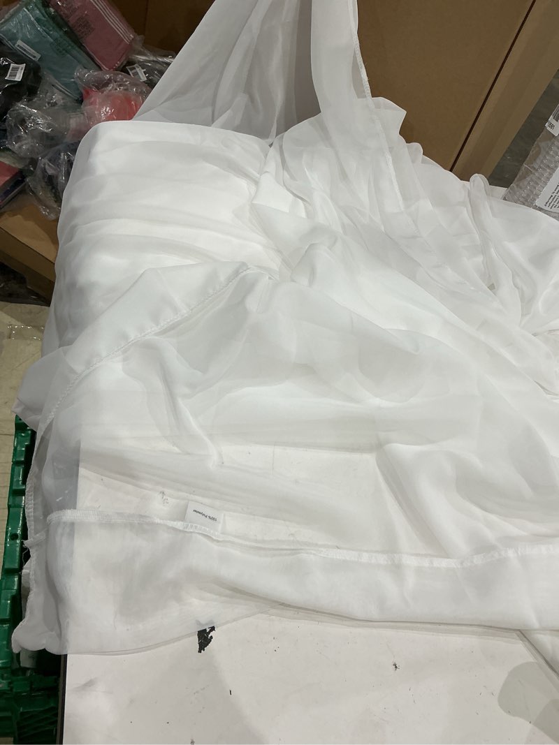 Condition photo showing Good Condition for sheer crinkle window curtain panel white - room essentials™: modern polyester rod pocket