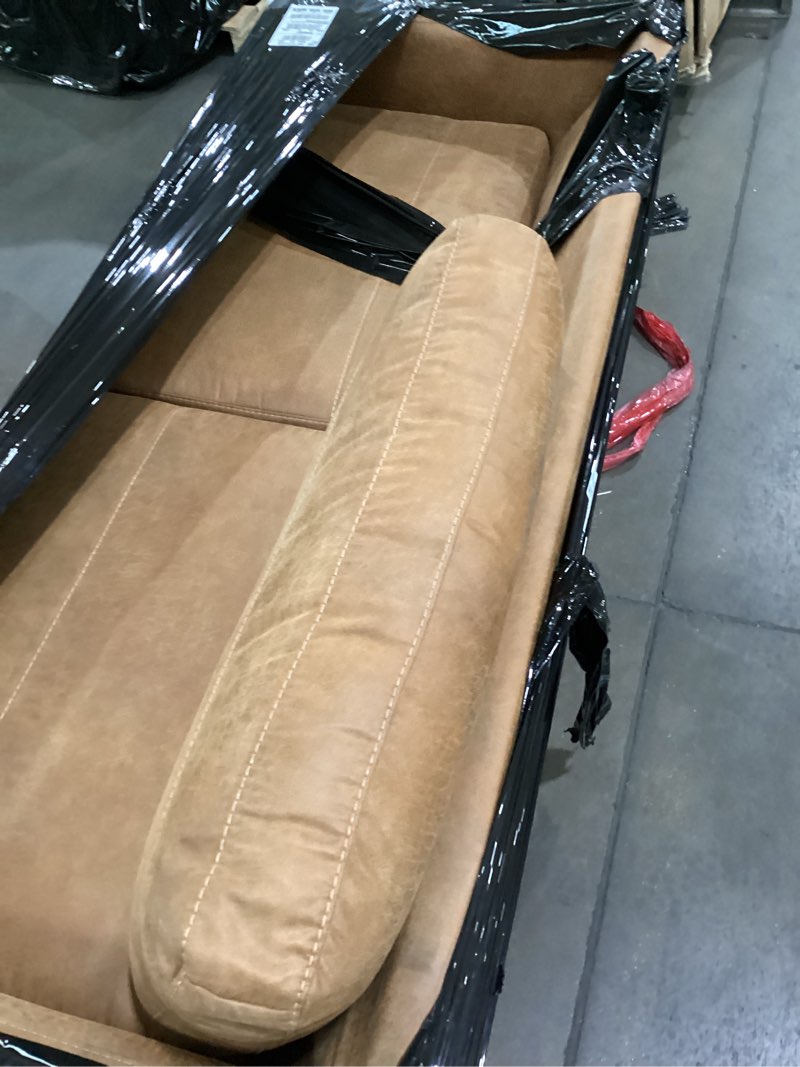 Condition photo showing As Is for Incomplete & damaged *Napa apartment sofa tan