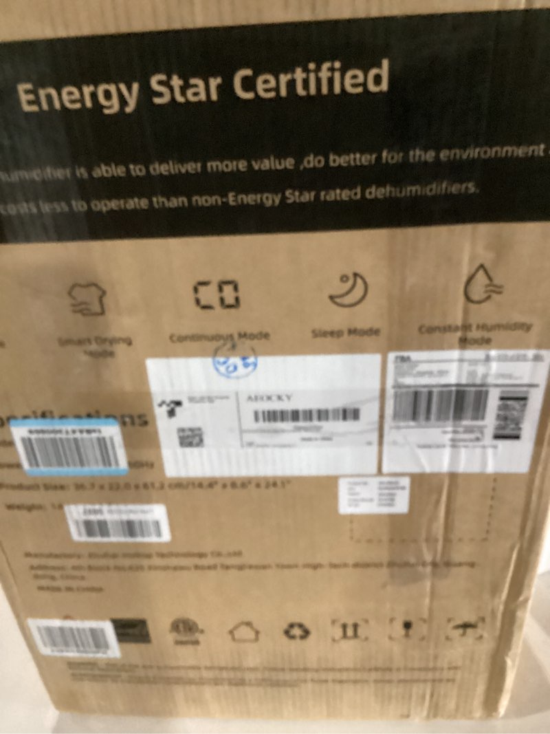 Condition photo showing New/Like New for 4500 Sq.Ft Most Efficient Energy Star 2025 Dehumidifier,AEOCKY Max 80 Pint/Day Smart Compressor Dehumidifier with Drain Hose, Intelligent Humidistat,for Basement,Bedroom,Home,Bathroom 80 Pints - 4500 Sq.Ft