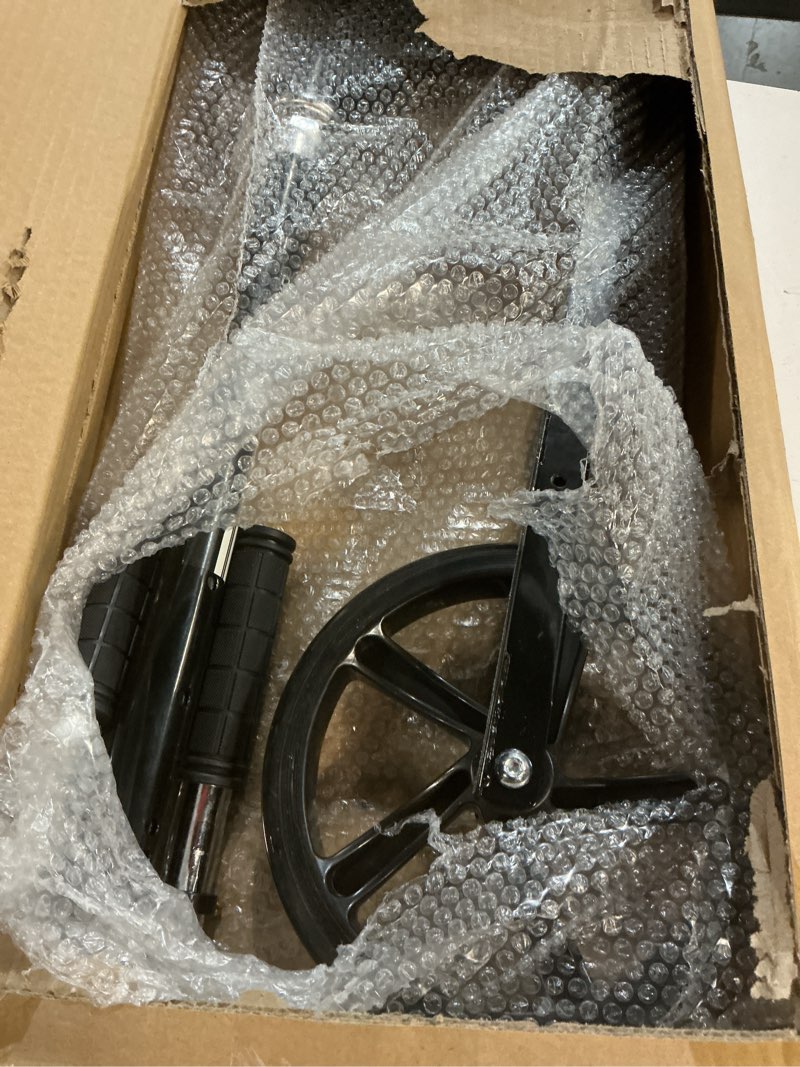 Condition photo showing As Is for scooters for kids 8-12, teens & adults - foldable commuter scooter with bell, hand brake & adjustable height, 220 lb weight capacity, perfect for school, campus, park rides black