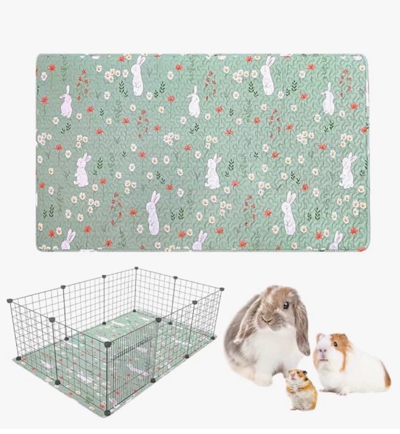 kathson 59" L x 27.5" W Rabbit Cage Liners Washable Rabbit Floor Mat Reusable Bunny Rug Super Absorb