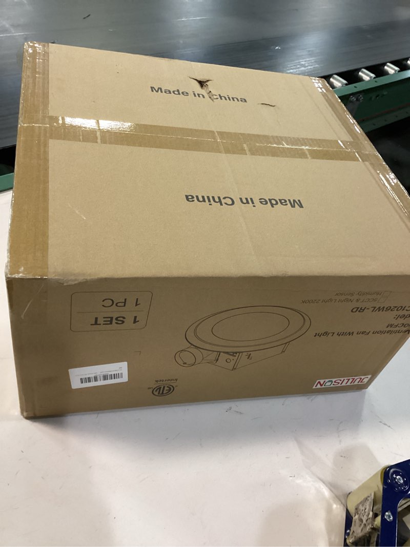 Condition photo showing New/Like New for 100CFM Round Bathroom Ventilation Fan: Quiet 1.2 Sones Ceiling Mount Exhaust Fan Combo with Integrated LED Light, 5CCT Selectable, Dimmable, Wet Rated, ETL Certified