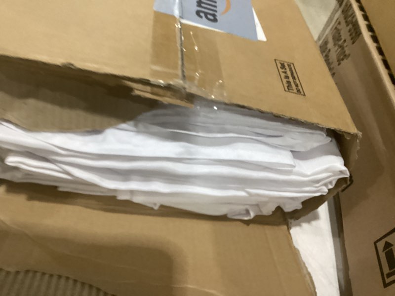 Condition photo showing New/Like New for 10-pack white tablecloths for rectangle tables, 60 x 102 inches, stain-resistant polyester fabric for 6 foot tables - washable table covers for weddings, banquets, birthday, parties, events white 60x102 in, 10 pack
