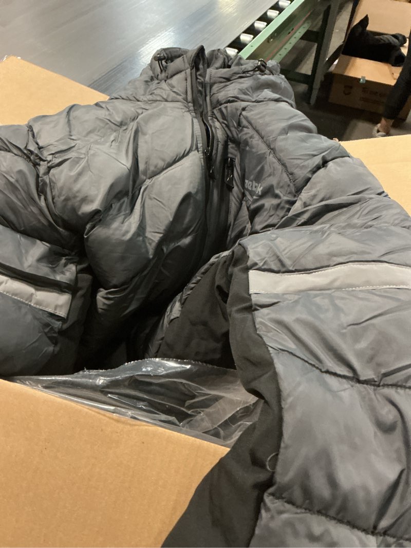 Condition photo showing Good Condition for Reebok Mens Winter Jacket - Water Resistant Heavy Puffer Coat with Hood - Quilted Insulated Warm Win size medium.