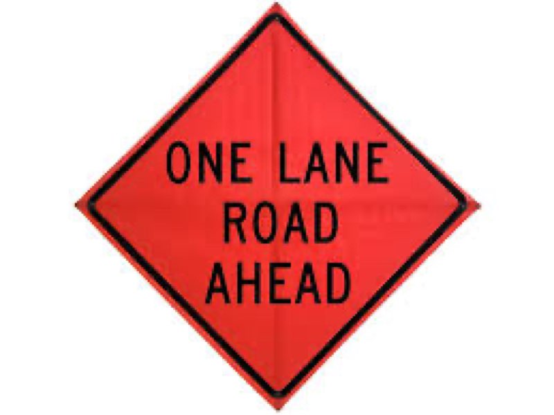 Roll-Up Sign-48" Mesh- One Lane Road