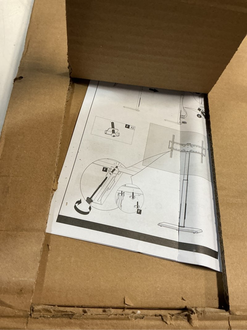 Condition photo showing New/Like New for Universal Floor TV Stand,TV Floor Mount Stand with Power Outlet for 32-75 inch TV up to 110 lbs, Swivel and Height Adjustable Tall TV Stand for Bedroom,Office(TCP01-M-A01)