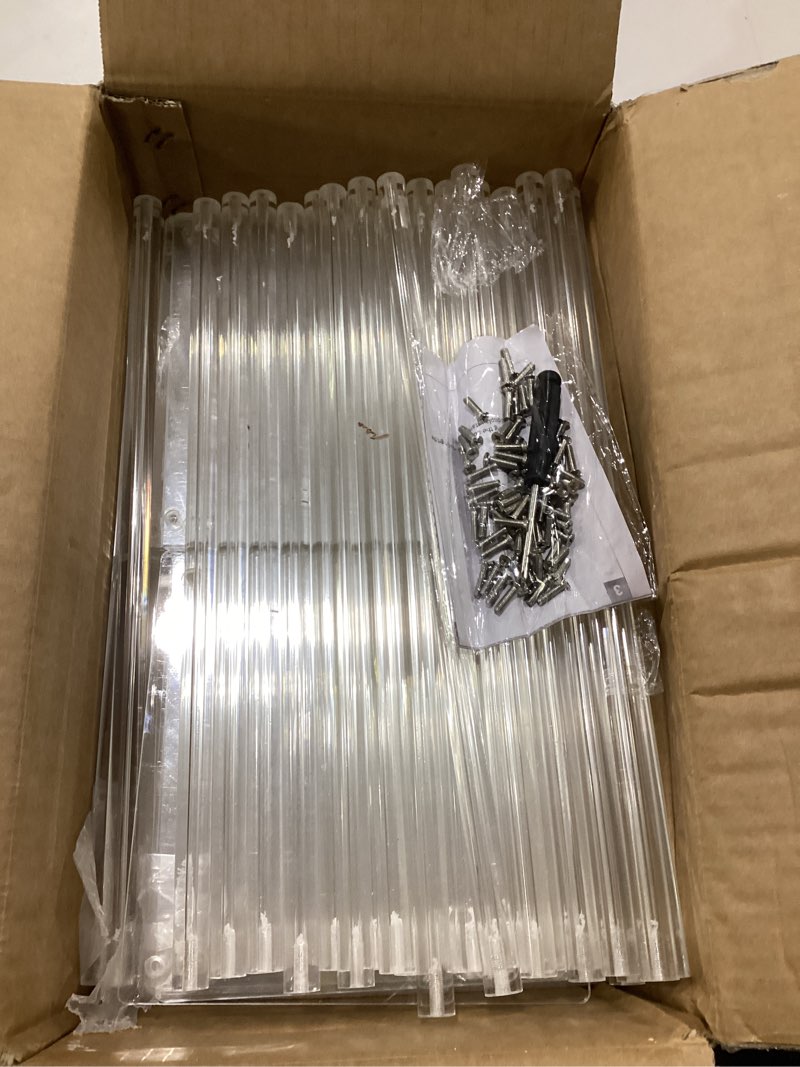 Condition photo showing As Is for geetery 8 pieces tall acrylic vase wedding centerpieces clear flower stand column geometric floral vase elegant display holder for birthday party wedding table decorations (16 inch) 8 16 inch