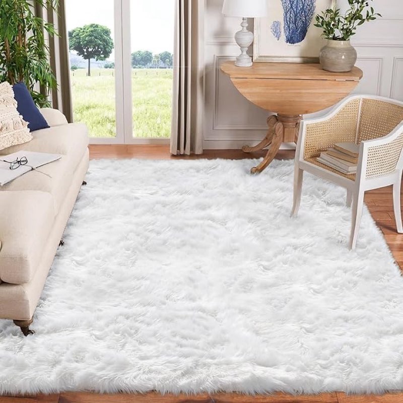 Blivonta Area Rugs for Bedroom Living Room, 9x12 Soft Large Fluffy Fuzzy Shag Plush Furry Carpet, So