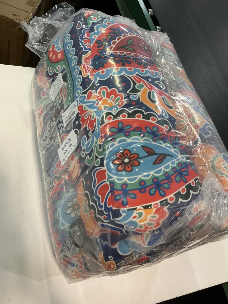 Condition photo showing New/Like New for hoteam 4 set outdoor patio chair cushions 20 x 42 in deep seat waterproof patio cushions set for furniture replacement removable seat and back (red paisley pattern) 4 red paisley pattern