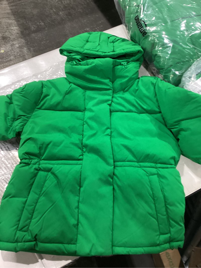 Condition photo showing New/Like New for Amazon Essentials Women's Short Waisted Puffer Jacket (Available in Plus Size) X-Small Green