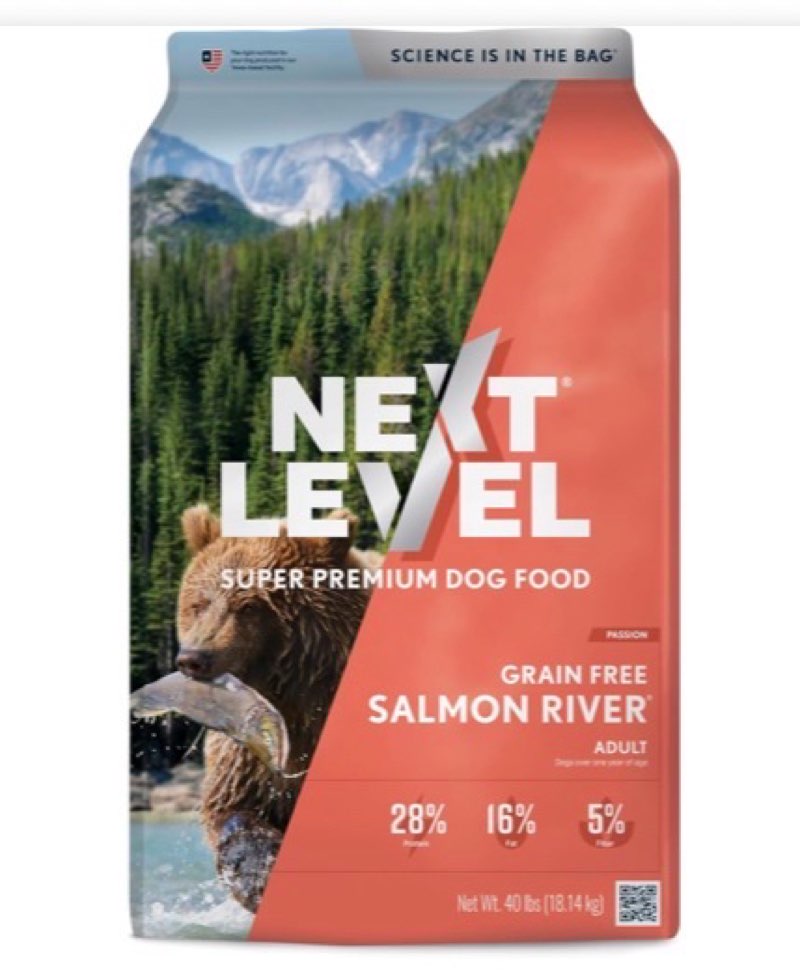 NEXT LEVEL Super premium dog food  grain free salmon river adult 4 lbs (1.81Kg)