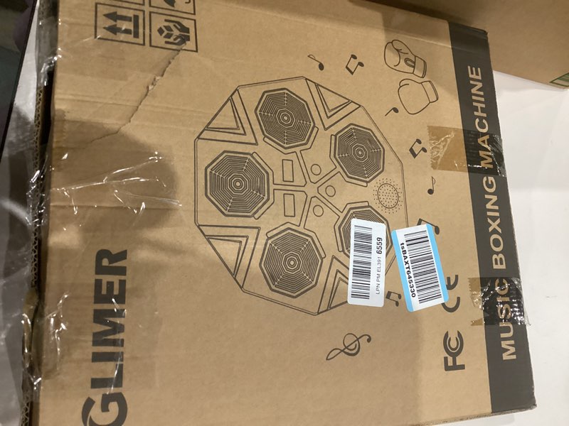Condition photo showing New/Like New for Glimer Music Boxing Machine, 9 Speeds Smart Boxing Machine, Boxing Machine Wall Mounted Music, with 2 Pairs of Boxing Gloves, Music Boxing Machine for Adults and Kids, Home Workout, Gym