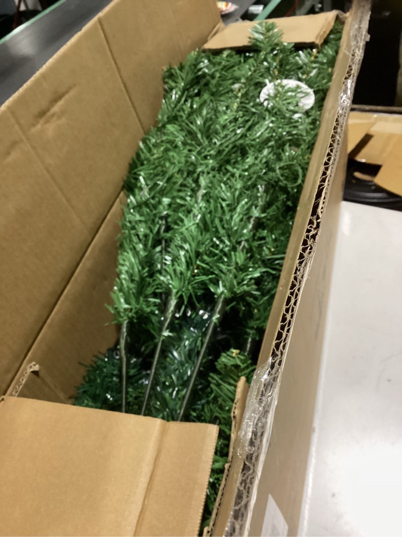 Condition photo showing As Is for 7.5 FT Pre-lit Christmas Tree Spruce with Remote Control, 350 Warm White Multi-Color Changing LED Lights, Artificial Hinged/Feel Real/Realistic for Home, Holiday Decoration Dual Color LED PVC LED Color+Cleae Lights 7ft 6in