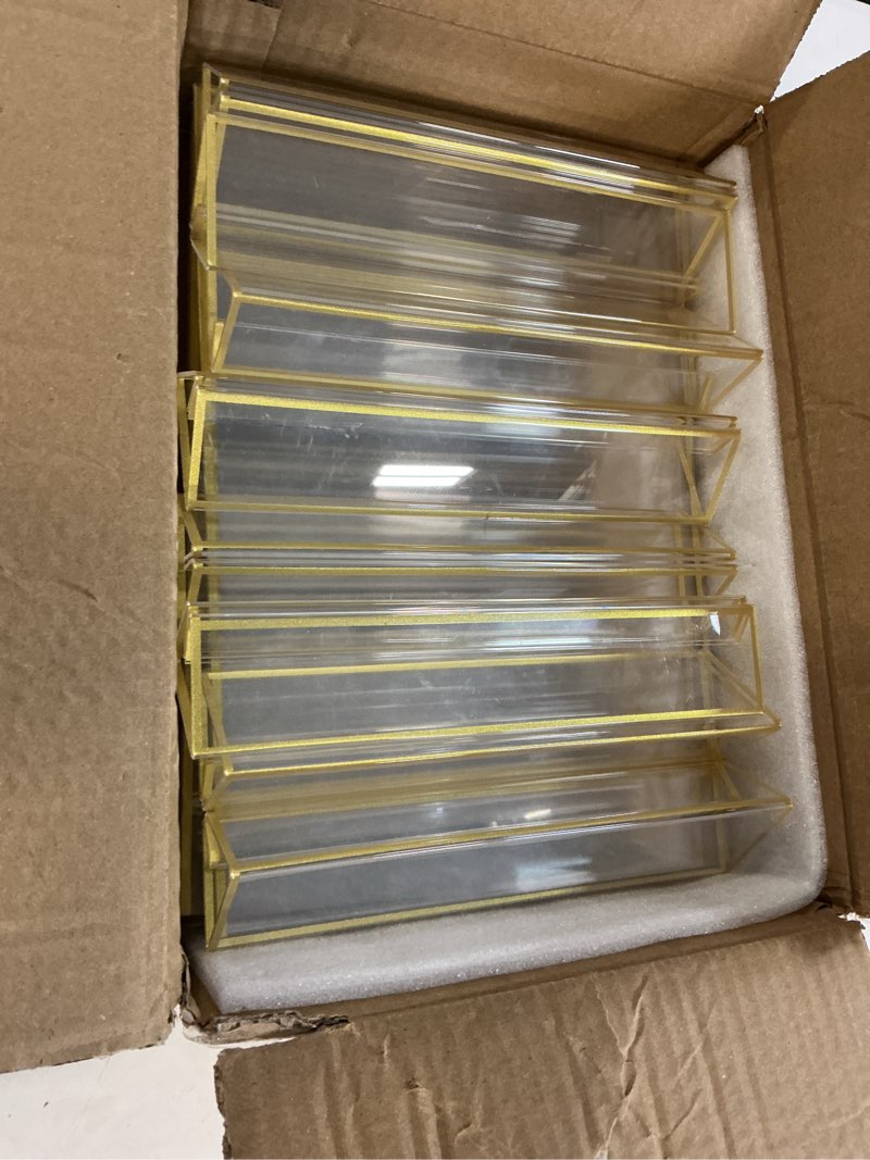 Condition photo showing Good Condition for pph-sisy acrylic sign holder 8.5x11 clear acrylic frames display stand double sided table menu holders for wedding table numbers restaurant photos?8 pcs? gold 8.5*11-8 pack