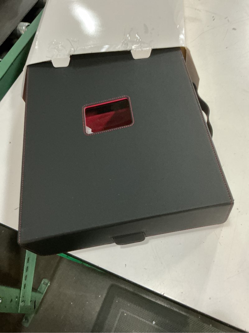 Condition photo showing Good Condition for trading card storage box, 5 row card deck case with commander display & portable handle, 4200+ card deck boxes compatible for mtg tcg magic cards, 30 divider, 8 supporters, 1 dice tray (black & red) black & red 4200+