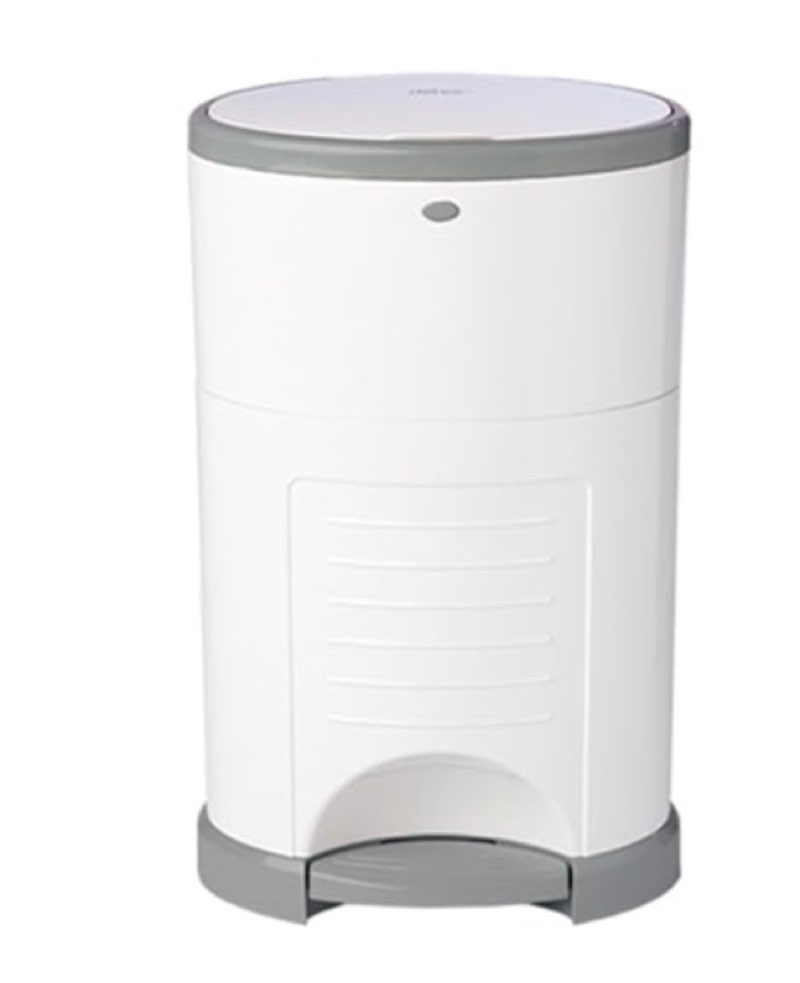 diaper dekor eko classic diaper pail, white | only eco-friendly diaper pail made with 70% recycled materials | hands-free: step–drop–done | cost-effective refill system