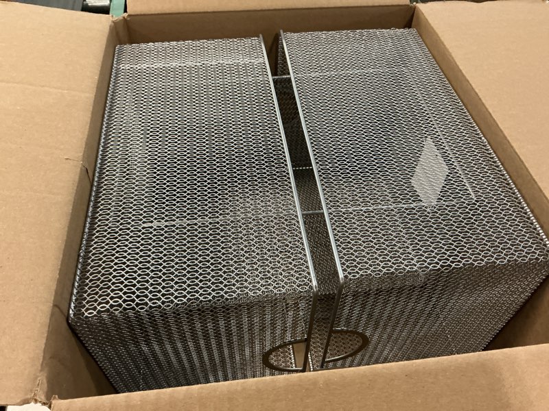 Condition photo showing New/Like New for ybm home kitchen pantry organizer wire baskets for shelves, cabinets, pantry, countertop, mesh open storage bin metal basket for organizing food supplies, 3 pack, 14.5x9.25x7 3 14.5 in x 9.25 in x 7 in