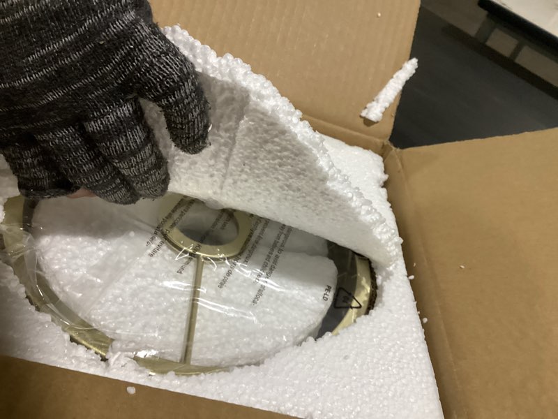 Condition photo showing New/Like New for crystal ceiling light, modern semi flush mount ceiling light, gold crystal chandelier for kitchen bedroom bathroom entryway (bulb not included)