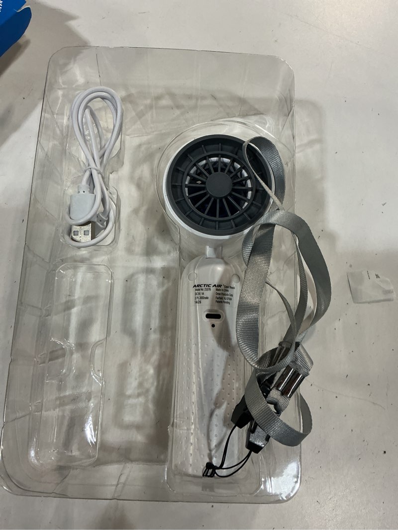 Condition photo showing Good Condition for arctic air cool touch - portable handheld fan, mini usb rechargeable, compact & lightweight, 4-speed adjustable, battery-powered, quiet & perfect for travel & outdoor, white color, aactfw-mc12/4