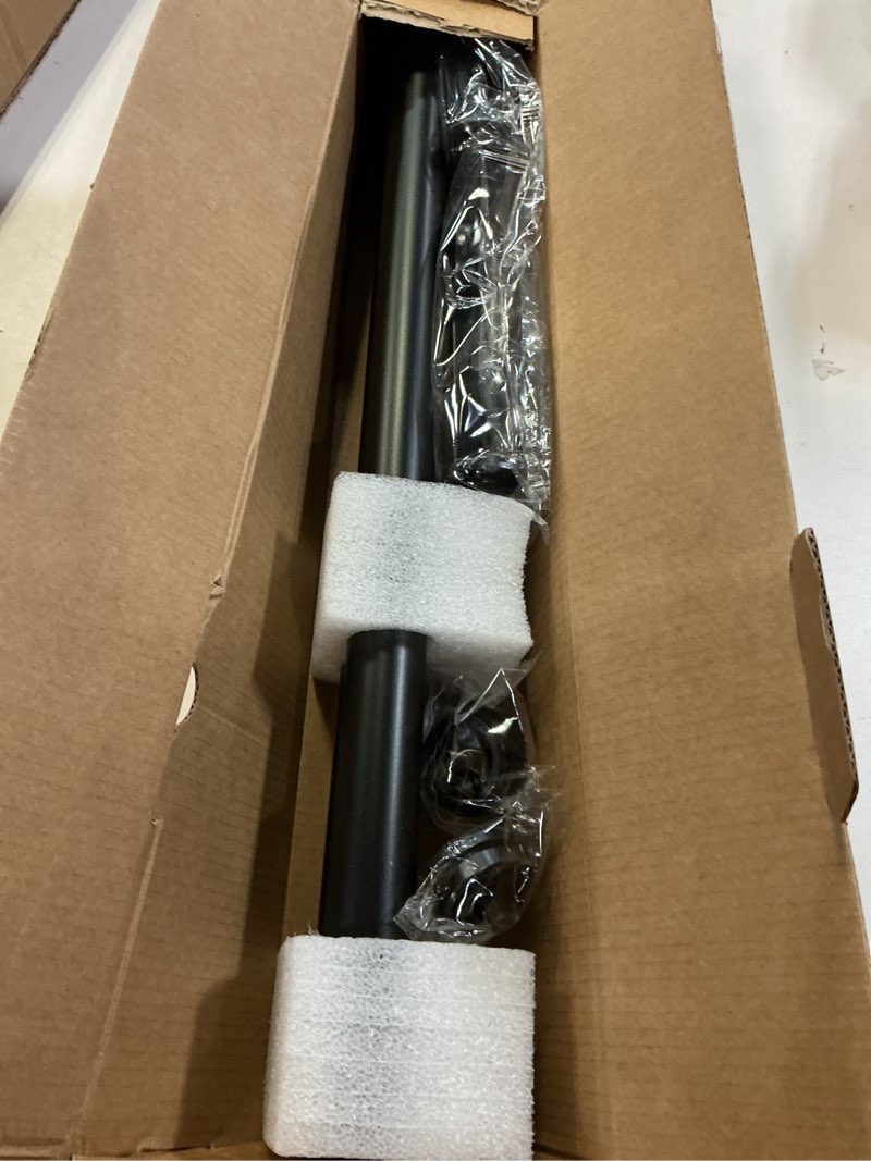 Condition photo showing Good Condition for 1 Inch Blackout Curtain Rods for Windows Patio, Adjustable Room Divider Curtain Rod Wall Mount & Ceiling Mount for Indoor & Outdoor, Black, 72" to 144"