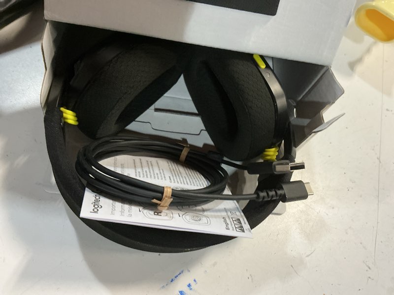 Condition photo showing Good Condition for logitech g435 lightspeed & bluetooth wireless gaming headset - lightweight over-ear headphones, built-in mics, 18h battery, dolby atmos, pc, ps4, ps5, nintendo switch/switch 2, mobile - black black headset