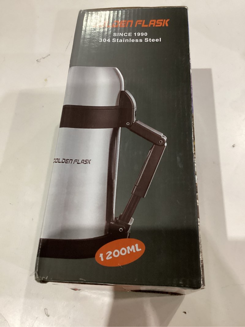 Condition photo showing As Is for 42Oz 1.2L Stainless Steel Insulated Water Bottle – Vacuum Flask with Handle & Strap, Keeps Drinks Hot or Cold for 24H, Leak-Proof, BPA-Free, Ideal for Travel, Hiking, Camping, Office