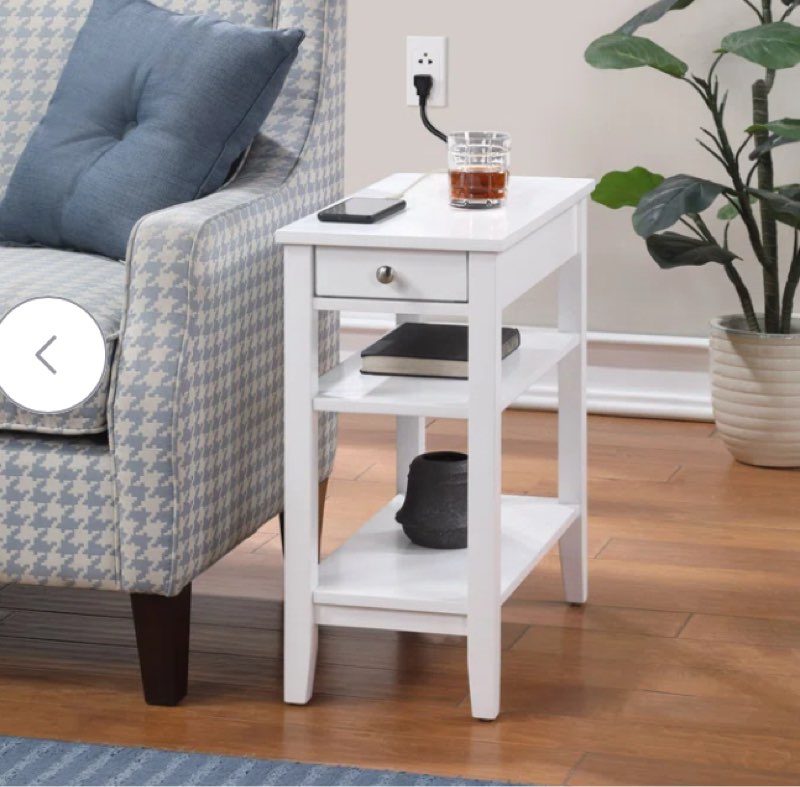 Carbin 24'' Tall End Table with 1 Drawer and Built in Outlets