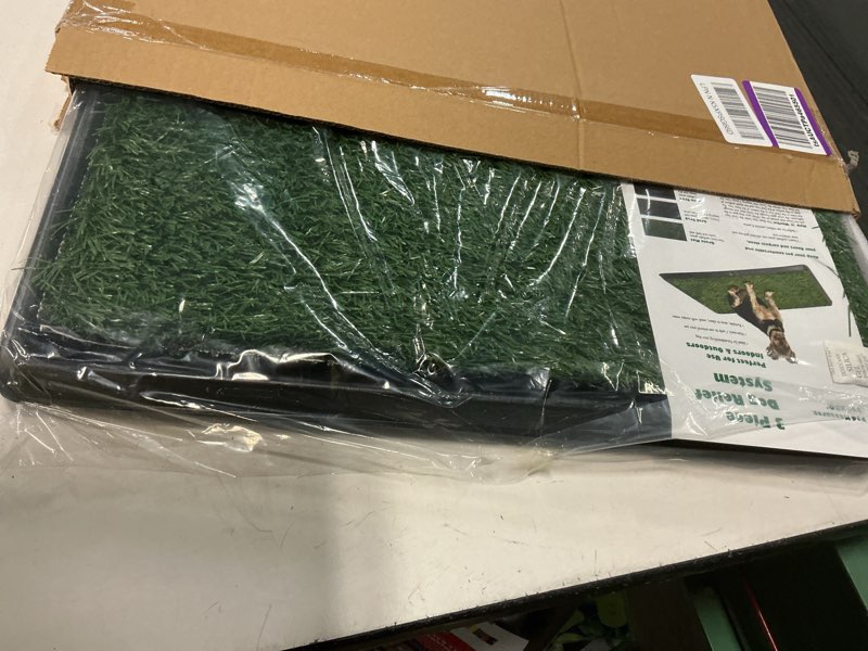 Condition photo showing Good Condition for petmaker artificial grass puppy pee pad for dogs and small pets with tray - 20x30 inches washable 3-layer reusable indoor dog potty grass training pad, easy clean pet housebreaking potty solution large 3-layer system