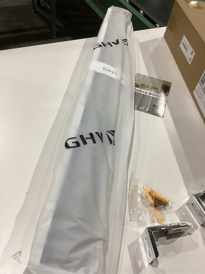 GHV cordless zebra blinds for windows Free stop shades light flitering dual layer light control for day and night (Gray 30x60 in)