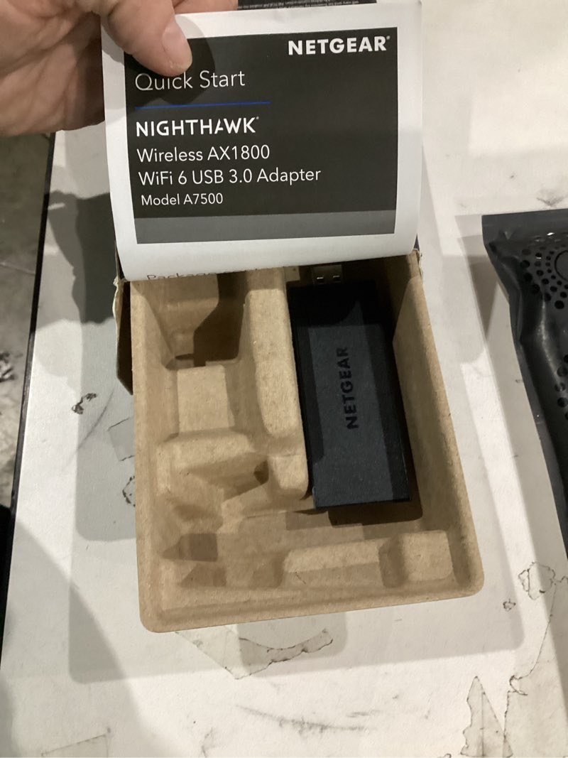 Condition photo showing As Is for NETGEAR Nighthawk WiFi 6 USB 3.0 Adapter (A7500) – AX1800 Dual-Band Wireless Gigabit Speed (Up to 1.8Gbps) – Works with Any WiFi 6 or WiFi 5 Router Or Mesh System - for Windows PC WiFi 6, 1.8Gbps