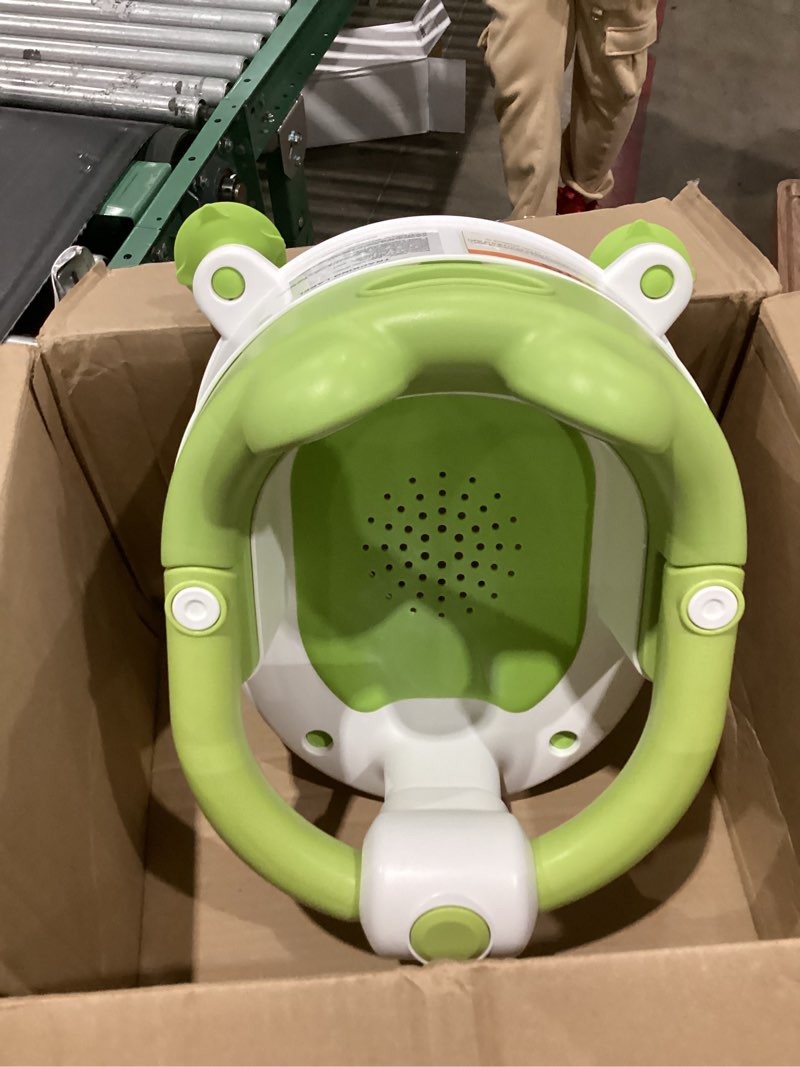 Condition photo showing As Is for baby bath seat for babies 6 months & up non-slip toddler bath seats for sitting up infant bathtub chair with suction cups and soft cushion for baby shower tub seat green