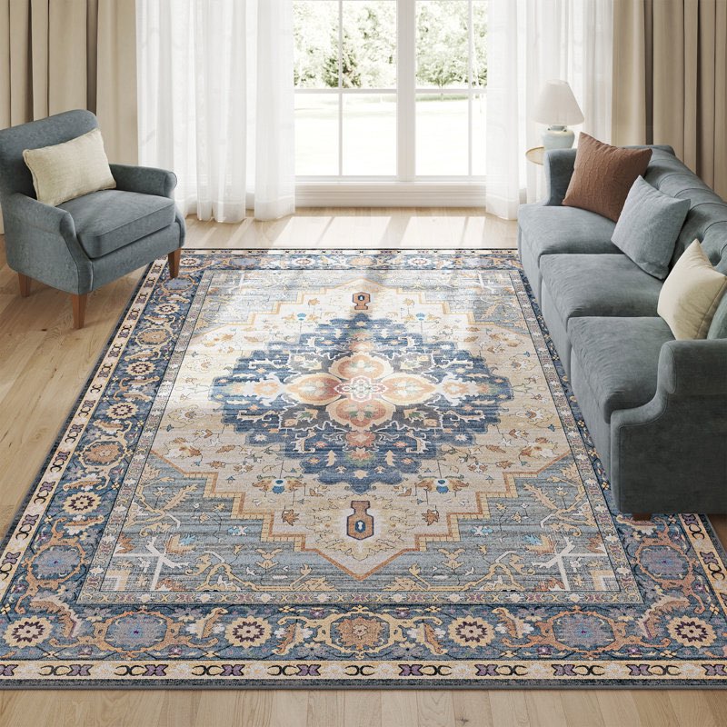 Anahli Area Rug, Non-Slip Carpet, Traditional Vintage Style, Machine Washable,Rectangle 8*10