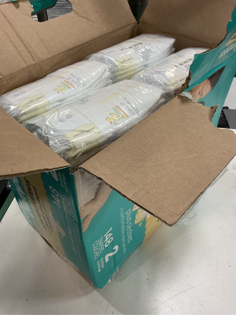 Condition photo showing New/Like New for (size 2 )pampers swaddlers diapers, (10-22 lbs), 148 count, absorbent, keeps baby dry and comfortable, skin safe disposable baby diaper size 2 148