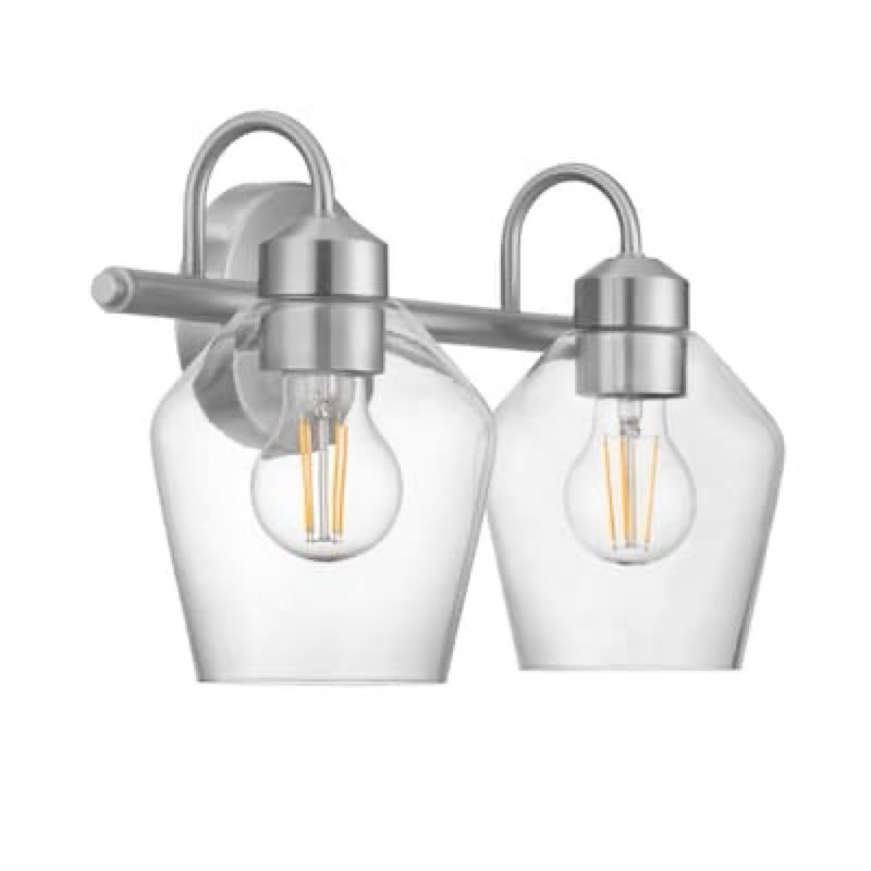 allen + roth merritt 14.75-in 2 light brushed nickel modern/contemporary bathroom vanity light
