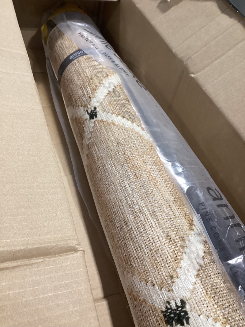 Condition photo showing Good Condition for Dash and Albert Kali Machine Washable Area Rug - Runner - 2.5' x 8' Natural - Diamond Accent Rug - Anti-Slip Backing, Lightweight, Machine Washable, High Traffic Areas Kitchen, Mudroom, Laundry Room 2'6" x 8' (Runner)