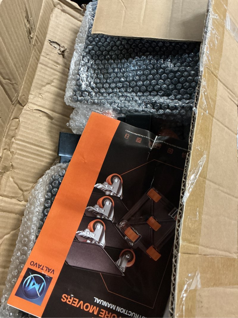 Condition photo showing New/Like New for 2000 lb capacity - heavy duty furniture movers with wheels and moving dolly, includes furniture lifter jacks tool set, gliders, sliders, 5 rollers casters cart. easily move furniture, piano, equipment 6.9" x 6.9" black