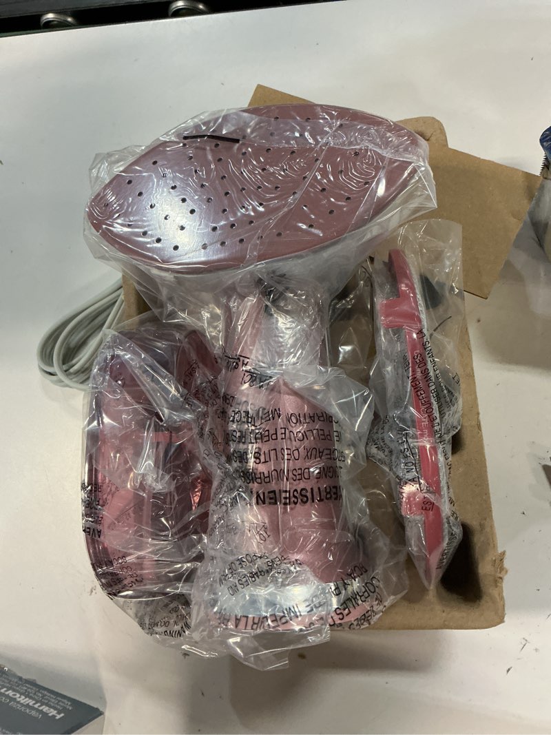 Condition photo showing New/Like New for hamilton beach 3-in-1 garment steamer/iron, removable 300 ml water reservoir, detachable cover for delicate fabric, hand held