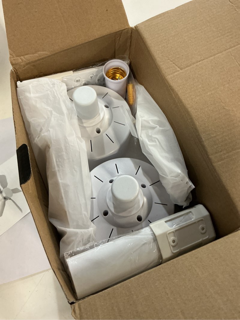 Condition photo showing New/Like New for 2 pack 20" socket fan light with remote 30w 2000 lumens, 3 colors 3000-6000k light bulb fan 6 speed wind screw in ceiling fans in light socket for bedroom, living room, kitchen, garage