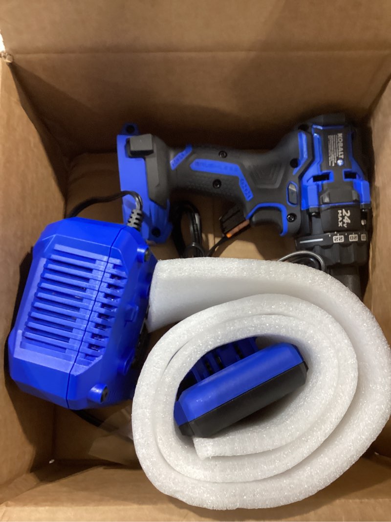 Condition photo showing Good Condition for kobalt xtr 24-volt 1/2-in keyless brushless cordless drill ( 1 -batteries included, and charger