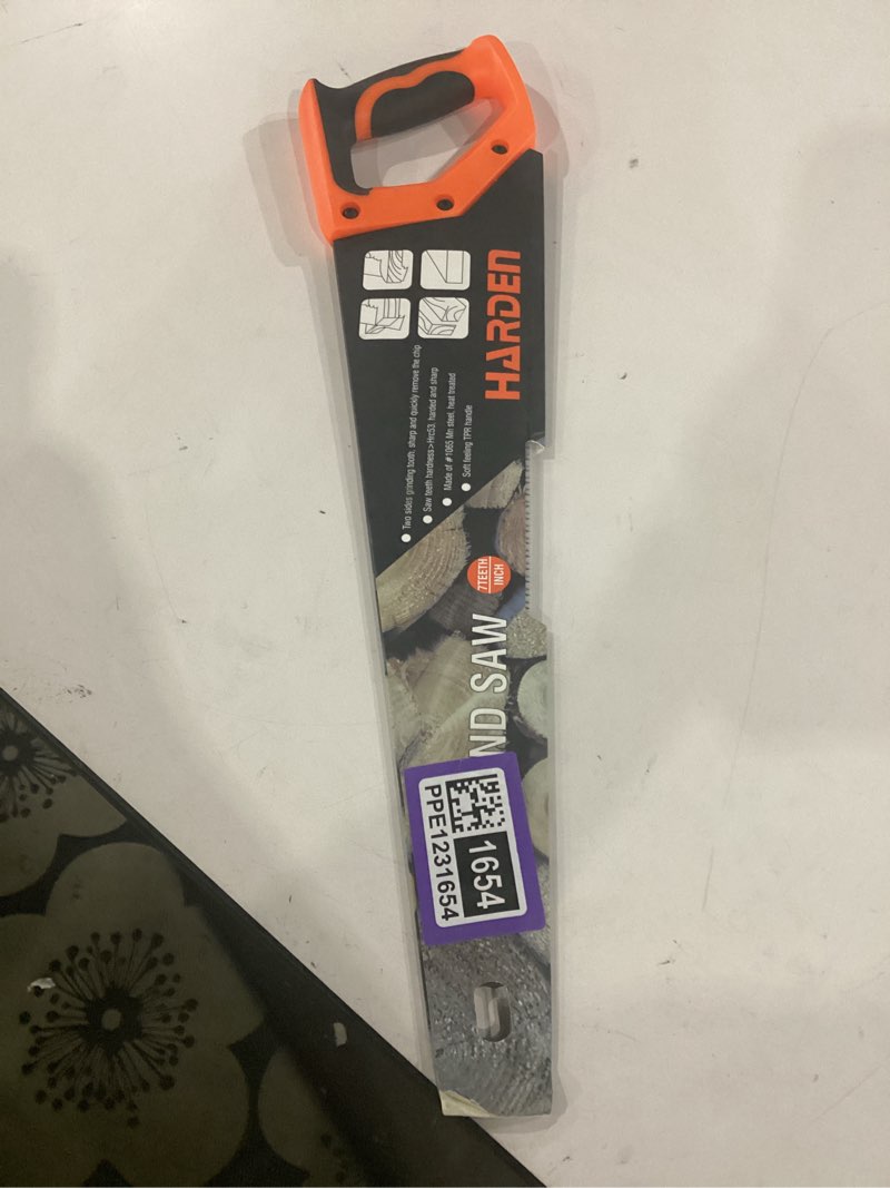 Condition photo showing Good Condition for harden 20" hand saw – heavy-duty high-carbon steel blade, ultra-sharp hardened teeth, double-sided ground for faster cutting, soft tpr handle – ideal for woodworking & carpentry 20 inches