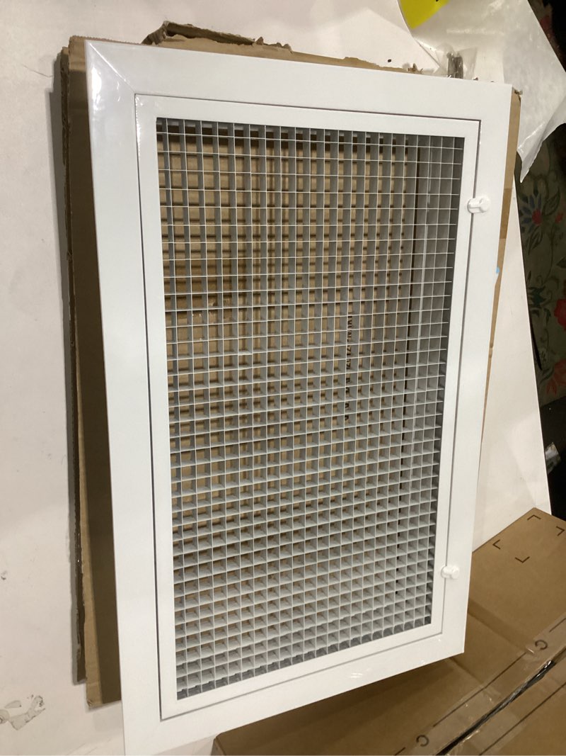 Condition photo showing New/Like New for 20" x 12" Cube Core Eggcrate Return Air Filter Grille for 1" Filter - Aluminum - White [Outer Dimensions: 22.5" x 14.5] 20 x 12