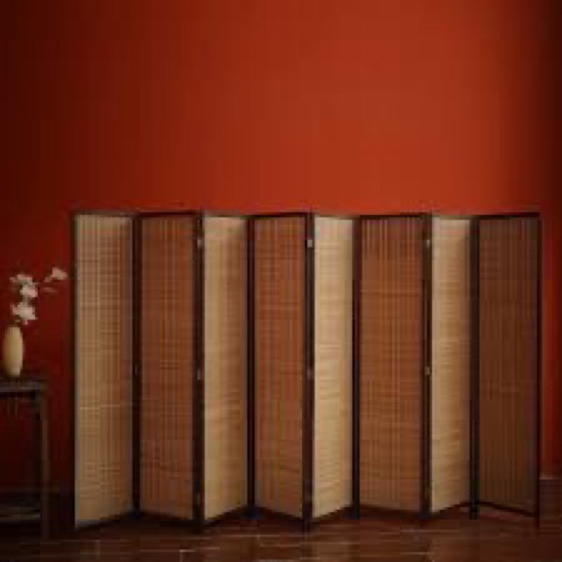 Furnnylane 8 Panel Room Divider and Folding Screen, Bamboo Screen for Room Separation, 67" H x 122.8